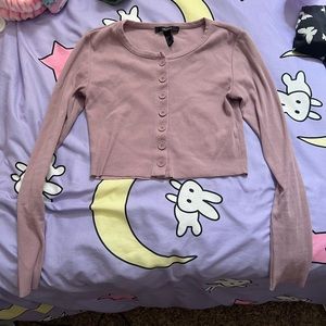 Forever 21 Purple Long Sleeve Crop Top